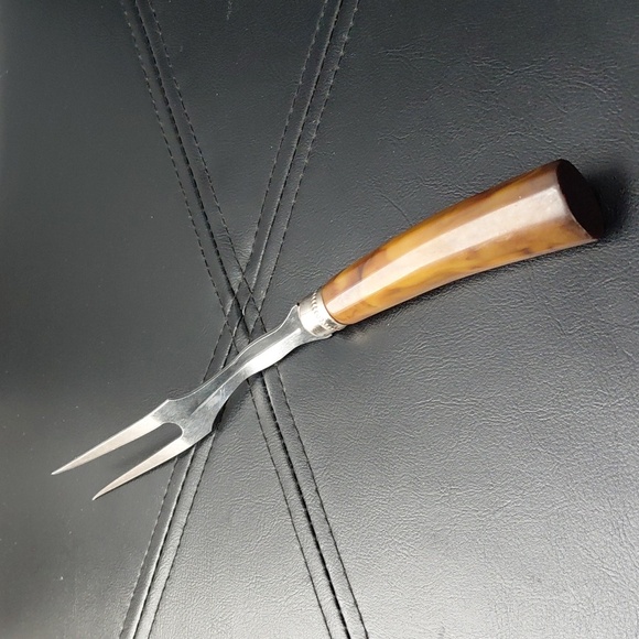 Vintage Grooming Fork with Silver and Brown Handle - Picture 3 of 5